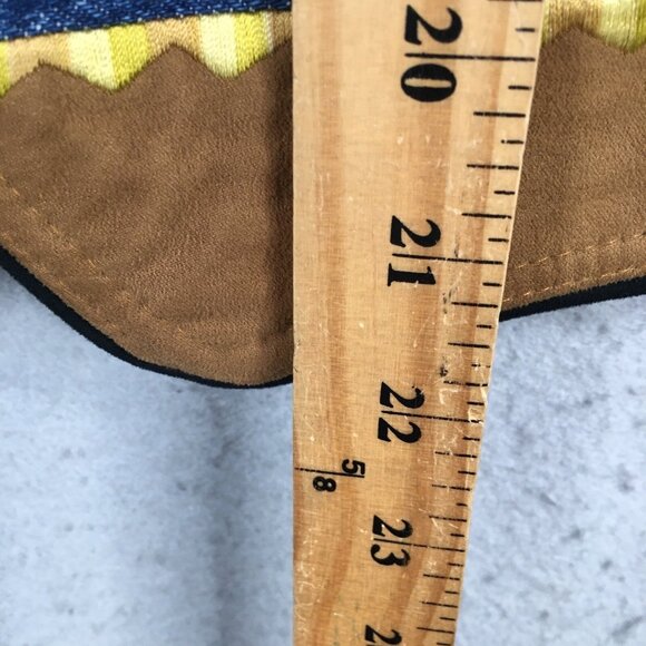 Vintage Hairston Roberson Ropa Vest Womens M  Blue Denim Embroidery Boho Art - Picture 6 of 16